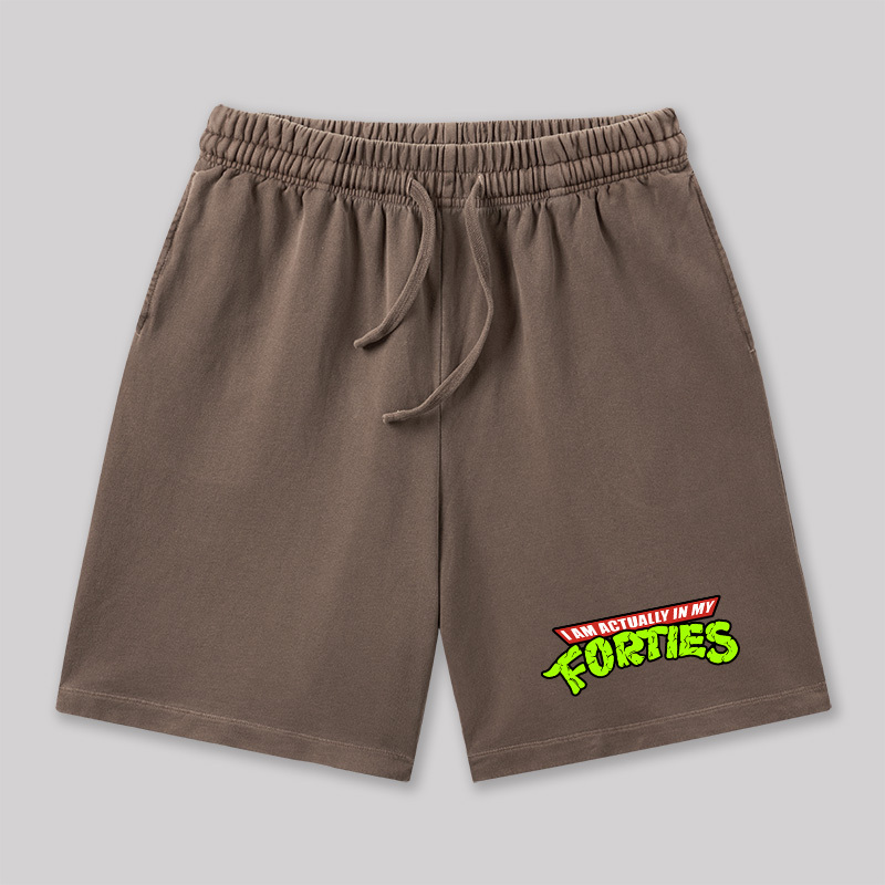 I Am Actually In My Forties Geeky Washed Shorts
