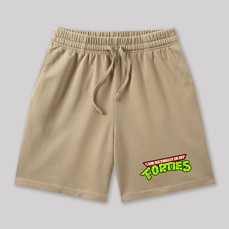 I Am Actually In My Forties Geeky Washed Shorts
