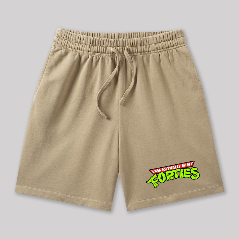 I Am Actually In My Forties Geeky Washed Shorts