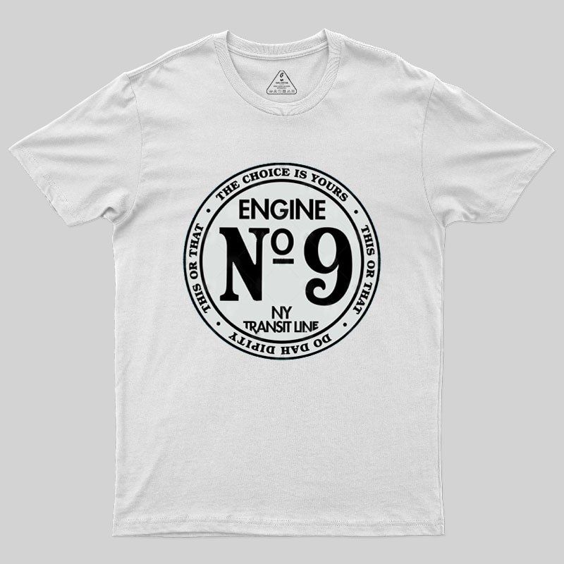 Engine #9 On The New York Transit Line Geek T-Shirt