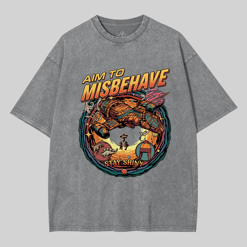 Aim to Misbehave Geek Washed T-shirt