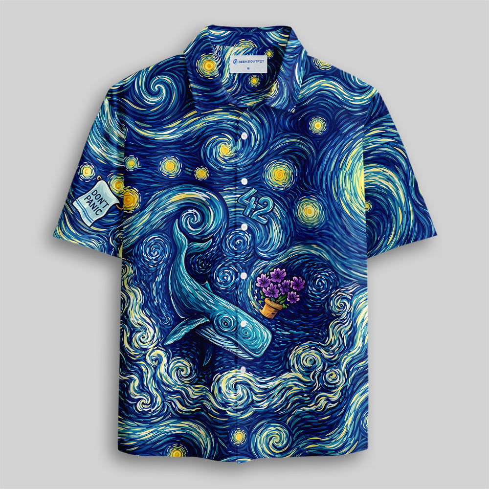 Ultimate Answer To The Universe Art Pattern Button Up Pocket Shirt