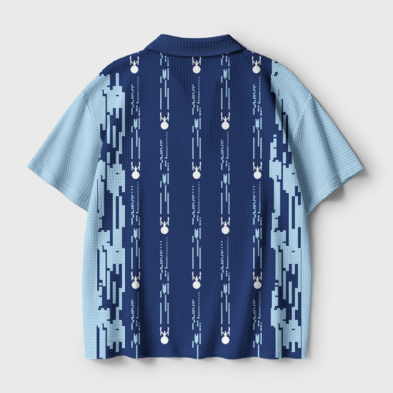 Enterprise Pixel Rain Geek Crochet Polo Shirt