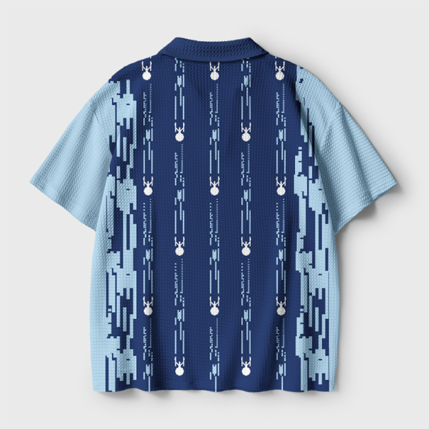 Enterprise Pixel Rain Geek Crochet Polo Shirt