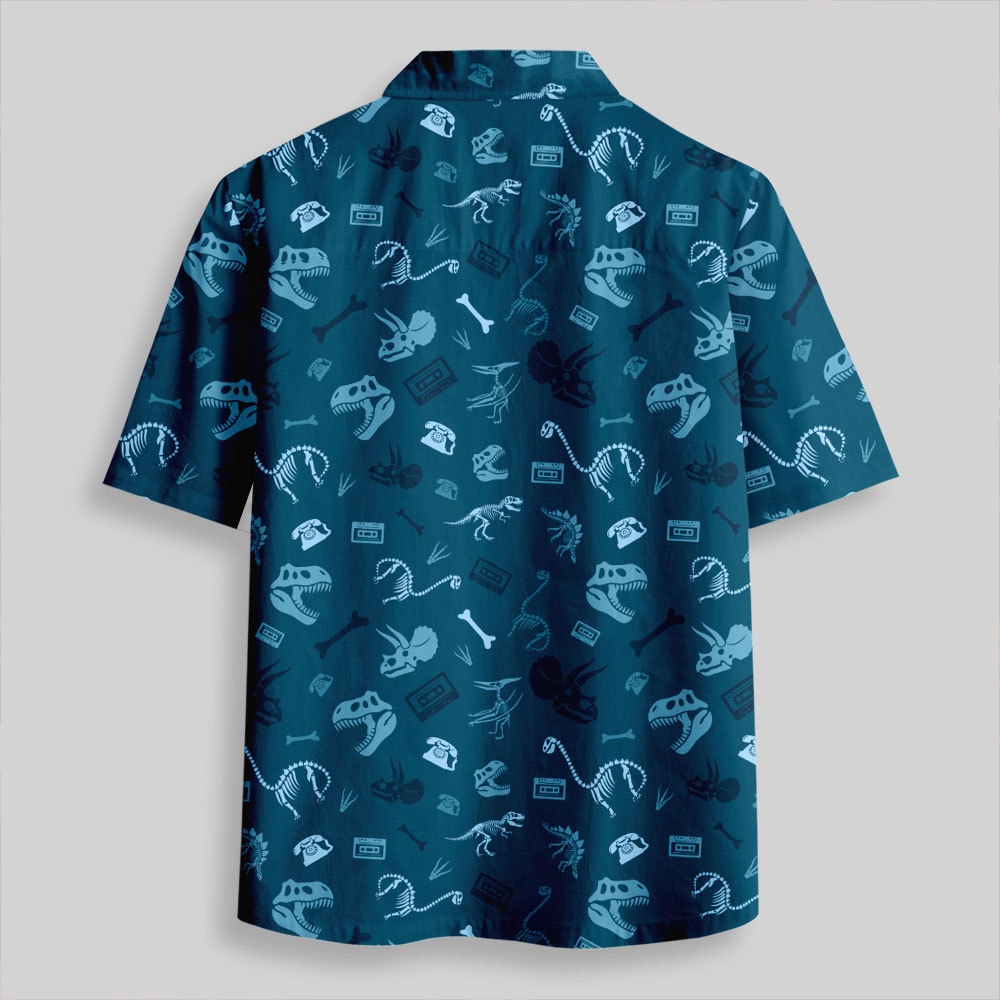 Dinosaur Fossil Button Up Pocket Shirt