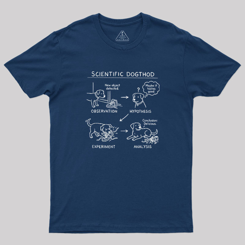 Scientific Dogthod Canine Research Method Geek T-Shirt