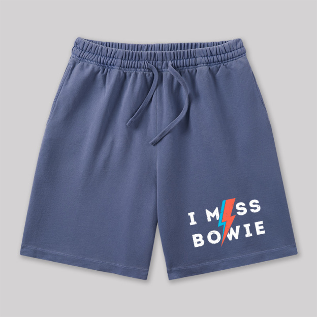 I Miss Bowie Geeky Washed Shorts