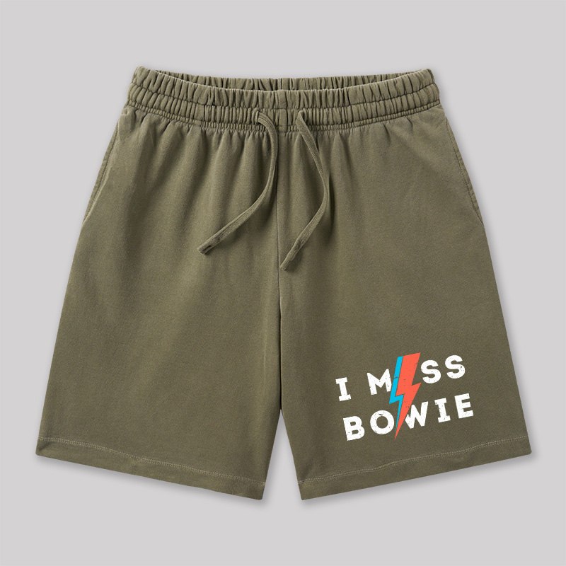 I Miss Bowie Geeky Washed Shorts