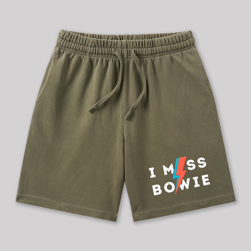 I Miss Bowie Geeky Washed Shorts