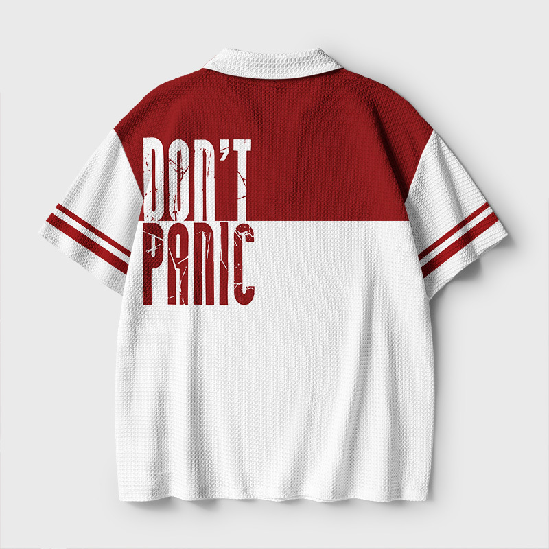 Don't Panic Geek Crochet Polo Shirt