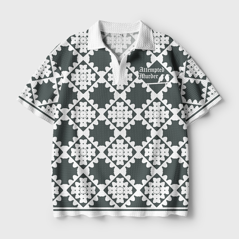 Attempted Murder Geek Crochet Polo Shirt