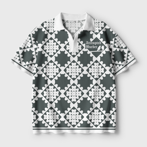 Attempted Murder Geek Crochet Polo Shirt