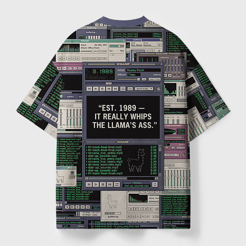 It Really Whips The Llama's Ass Geek Eco Oversized Graphic Tees