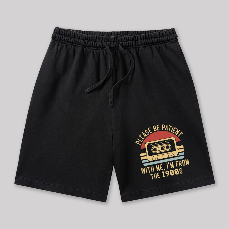 Please Be Patient with Me Im from the 1900s Geeky Washed Shorts