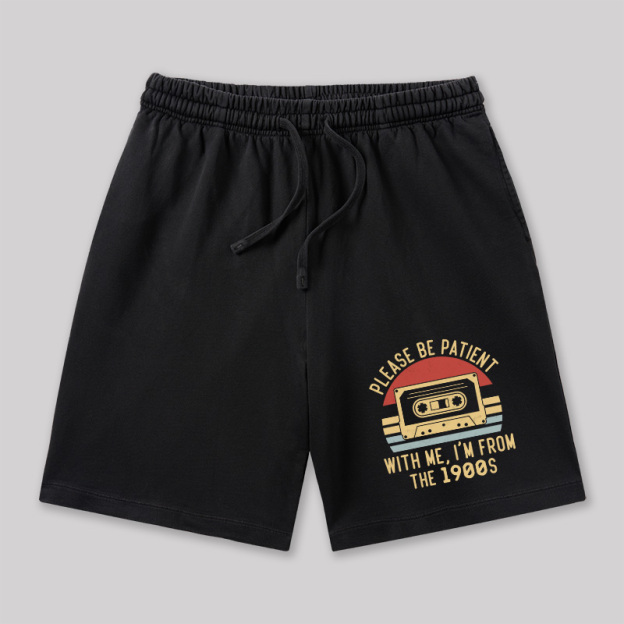 Please Be Patient with Me Im from the 1900s Geeky Washed Shorts