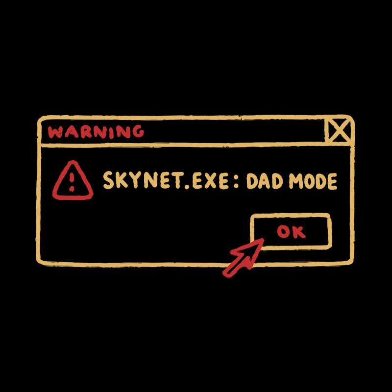 AI Dad Mode Warning Geek T-Shirt