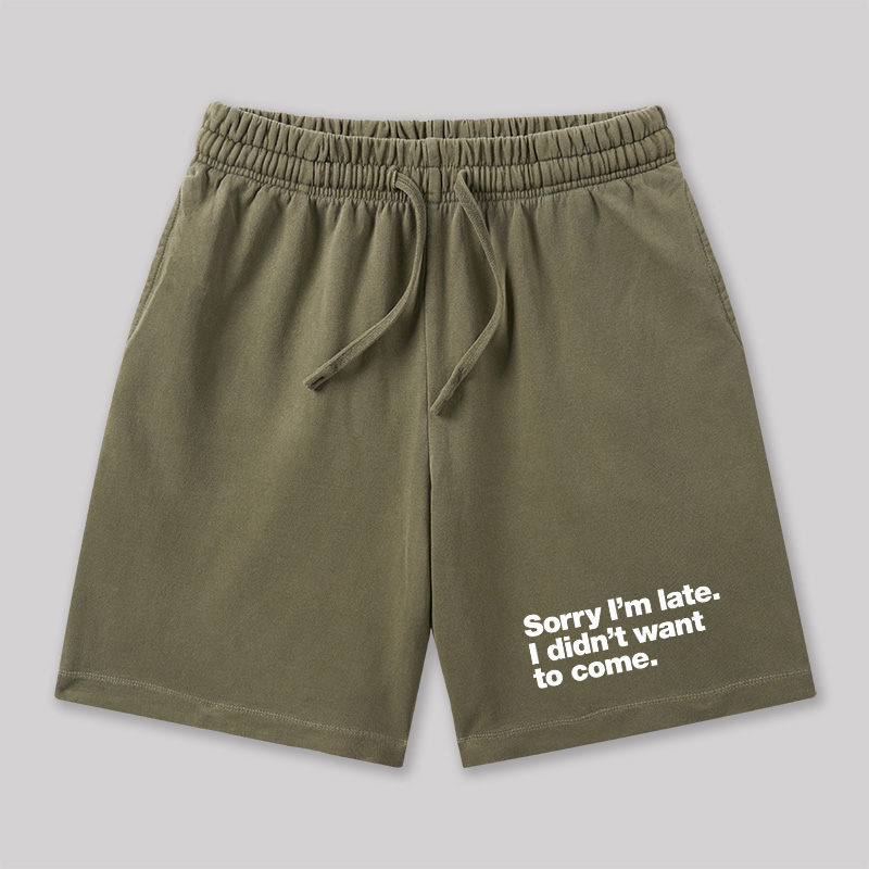 I Didn't Want to Come Geeky Washed Shorts
