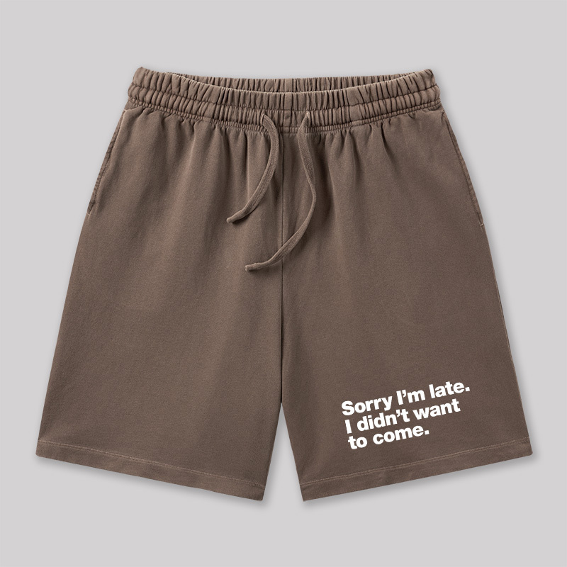 I Didn't Want to Come Geeky Washed Shorts