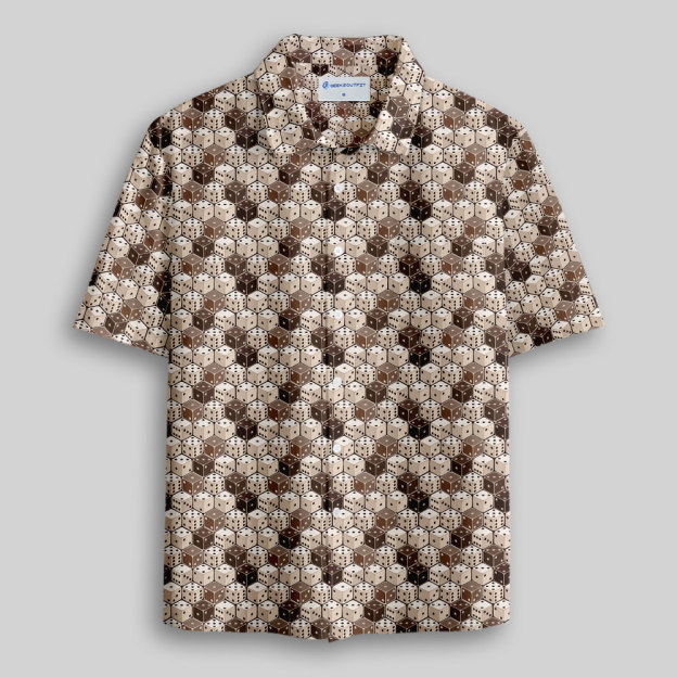 Board Game Dice Button Up Pocket Shirt