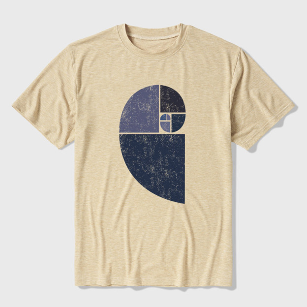 Distressed Fibonacci Spiral Ultra Soft Heather Tee