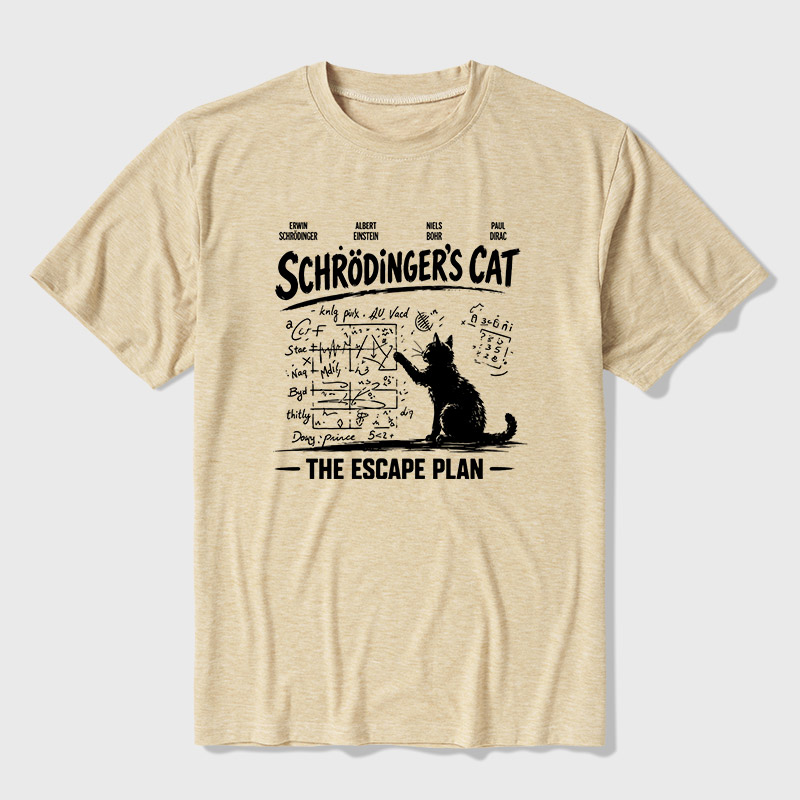 Schrodinger's Cat Escape Plan Interesting Physics Science Ultra Soft Heather Tee