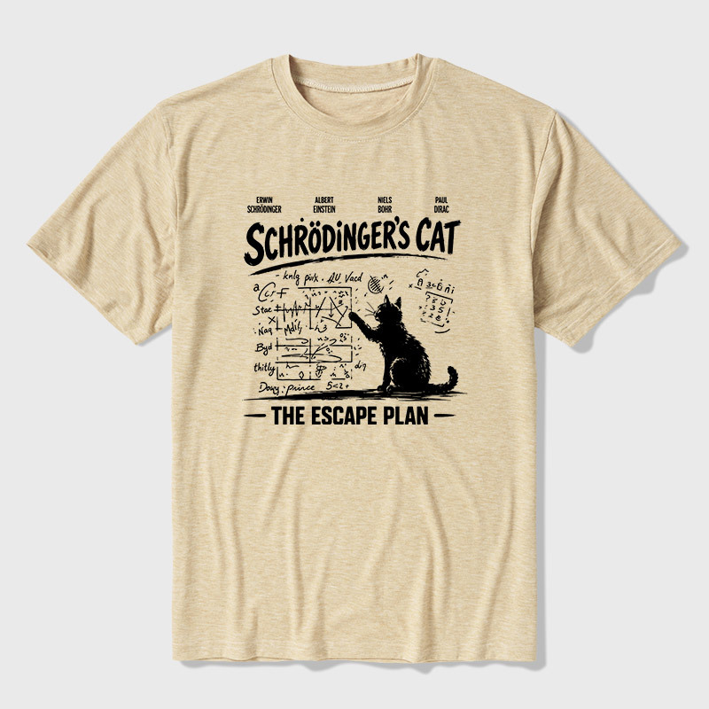 Schrodinger's Cat Escape Plan Interesting Physics Science Ultra Soft Heather Tee