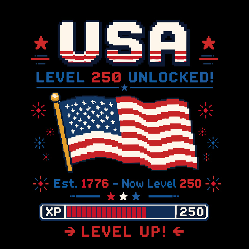 USA Level Up Geek T-Shirt