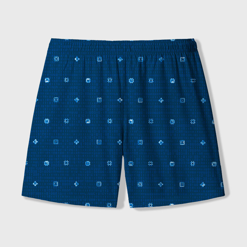 Code Circuit Geek Hawaiian Swim Trunks