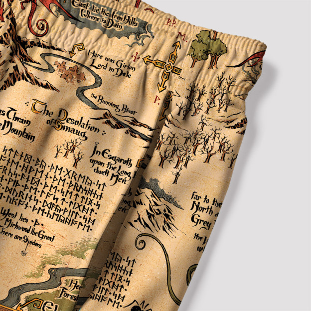 Medieval Science Fiction Map Geek Hawaiian Swim Trunks