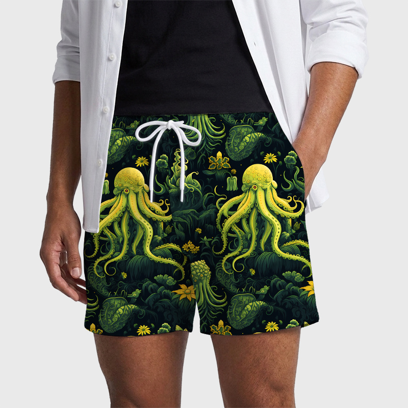 Cthulhu Geek Hawaiian Swim Trunks