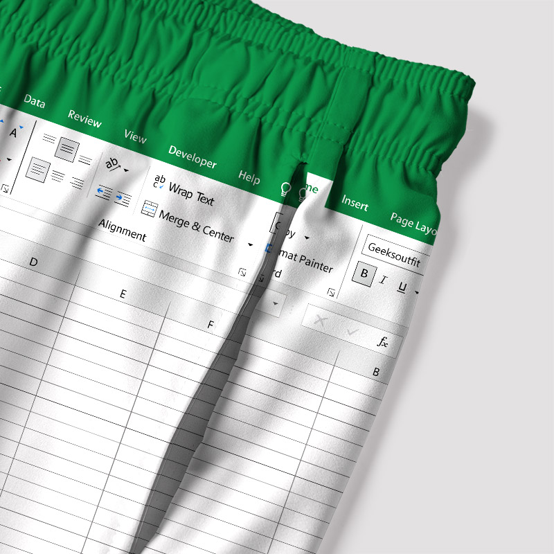 Excel Funny Work Geek Hawaiian Swim Trunks
