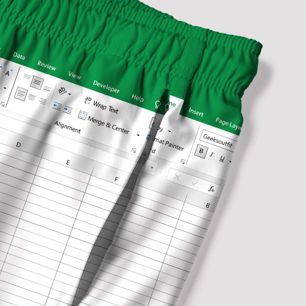 Excel Funny Work Geek Hawaiian Swim Trunks