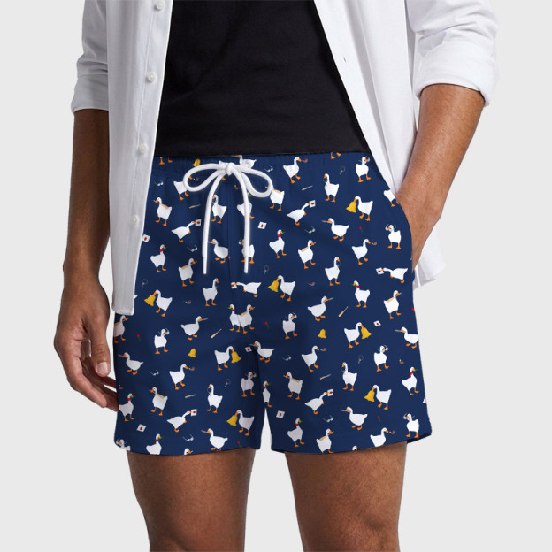 Goose Game Geek Hawaiian Swim Trunks