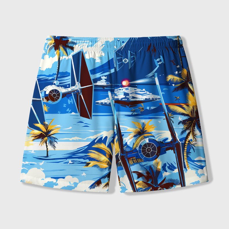 Hawaii Beach TIE Fighter Geek Hawaiian Swim Trunks