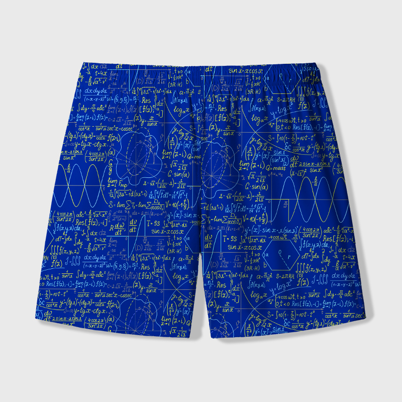 Math Function Curve Geek Hawaiian Swim Trunks