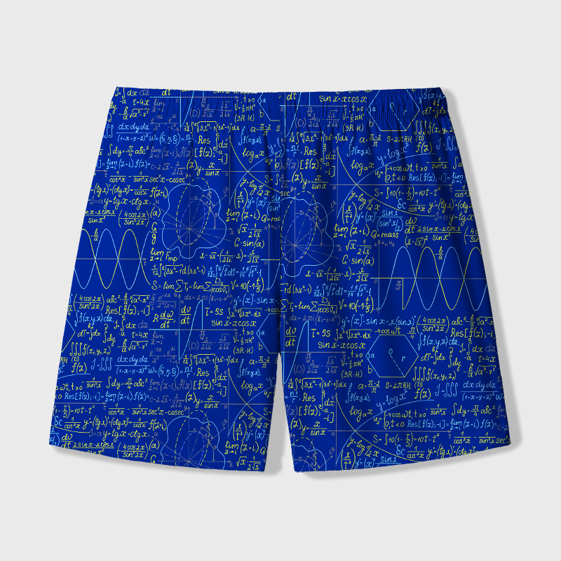 Math Function Curve Geek Hawaiian Swim Trunks