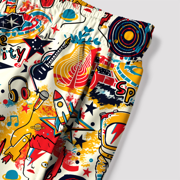Space Oddity Geek Hawaiian Swim Trunks