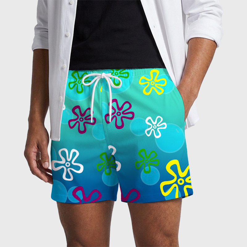 Underwater Beach Geek Hawaiian Swim Trunks
