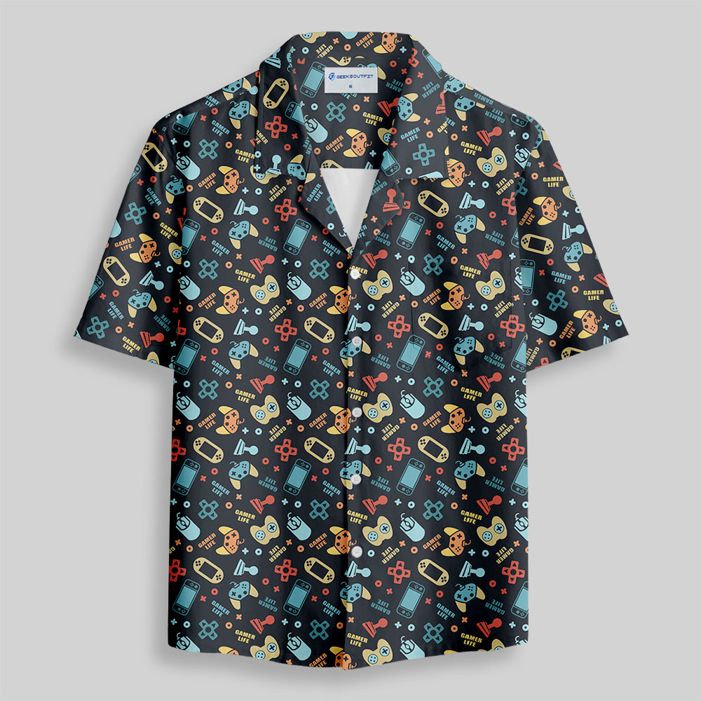 Gamepad Vintage Button Up Pocket Shirt