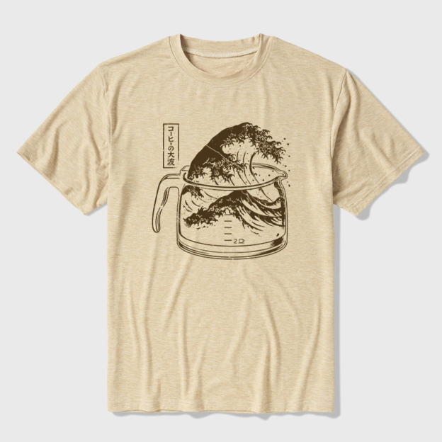 The Great Wave Of Caffeine Ultra Soft Heather Tee