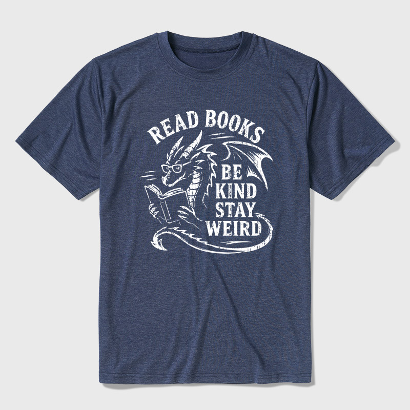 Read Books Be Kind Stay Weird Ultra Soft Heather Tee