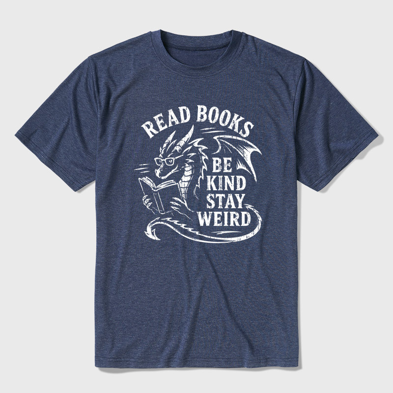 Read Books Be Kind Stay Weird Ultra Soft Heather Tee