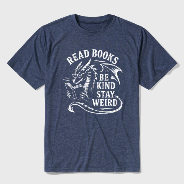 Read Books Be Kind Stay Weird Ultra Soft Heather Tee