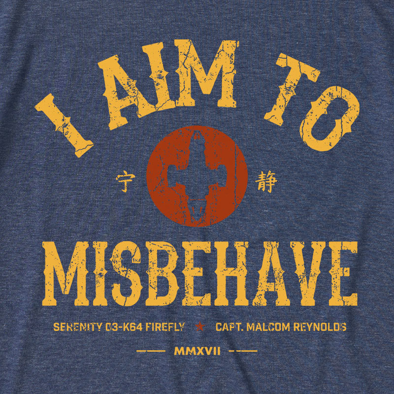 I Aim to Misbehave Firefly Ultra Soft Heather Tee