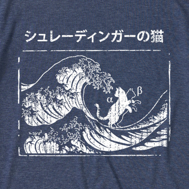 The Great Wave of Schrodinger's Cat Ultra Soft Heather Tee