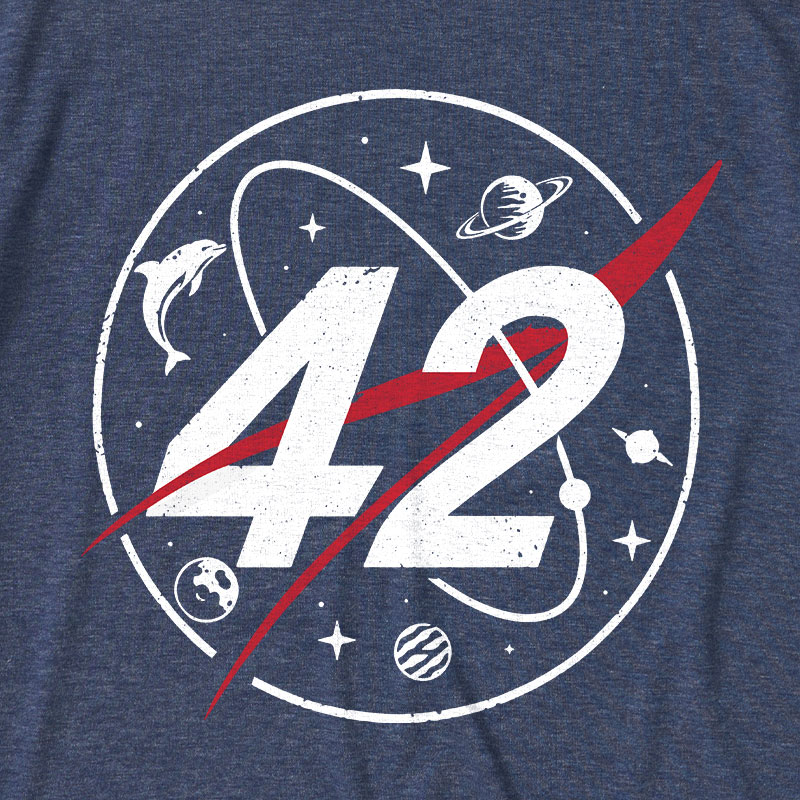 42 Life Universe Everything Ultra Soft Heather Tee