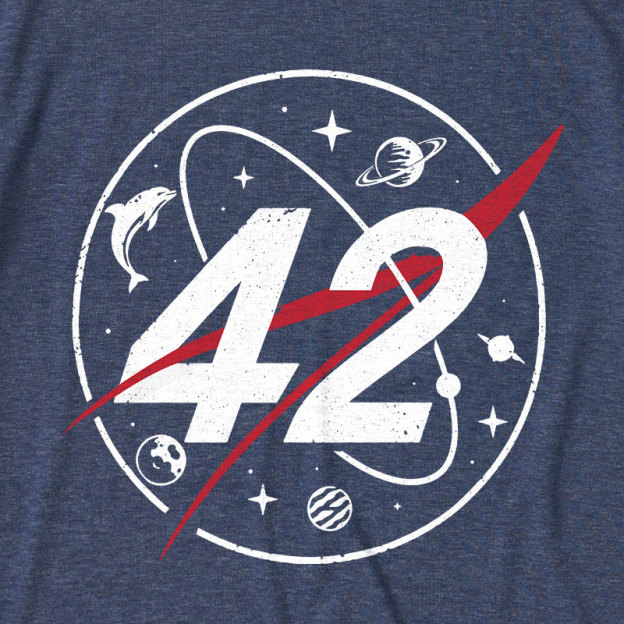 42 Life Universe Everything Ultra Soft Heather Tee