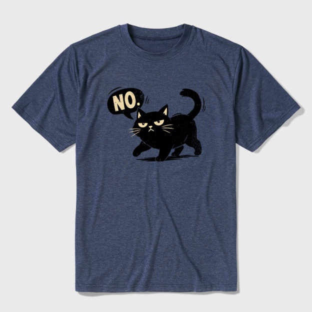Black Cat Says No Ultra Soft Heather Tee