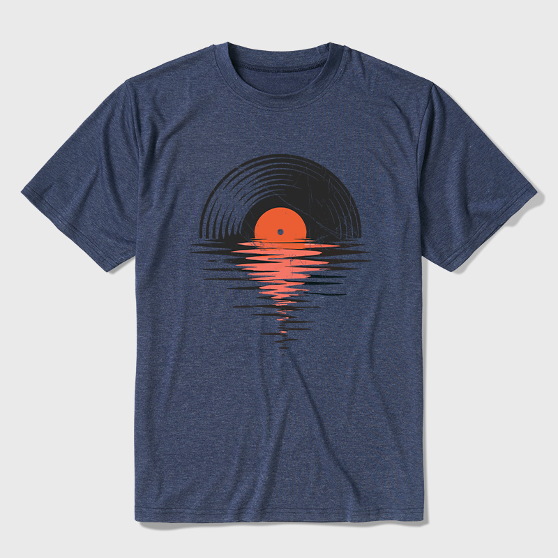 Vinyl LP Music Record Sunset Red Ultra Soft Heather Tee