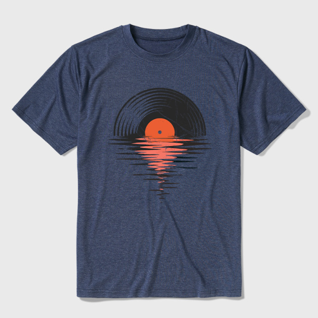 Vinyl LP Music Record Sunset Red Ultra Soft Heather Tee
